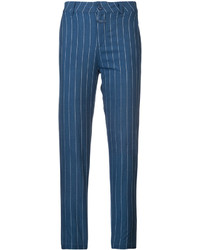 Pantalon à rayures verticales bleu Closed