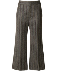 Pantalon à rayures verticales marron Isabel Marant