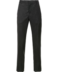 Pantalon à rayures verticales noir Alexander McQueen