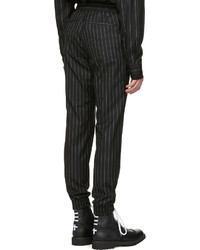 Pantalon à rayures verticales noir Juun.J