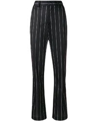 Pantalon à rayures verticales noir MSGM