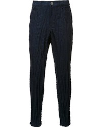 Pantalon bleu marine Issey Miyake