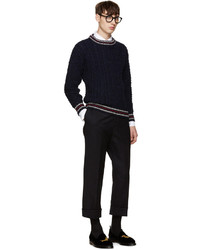 Pantalon bleu marine Thom Browne