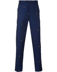 Pantalon brodé bleu marine Kenzo