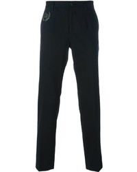 Pantalon brodé noir Dolce & Gabbana