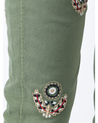 Pantalon brodé olive The Great