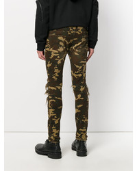 Pantalon camouflage olive Balmain