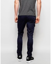 Pantalon cargo bleu marine Asos