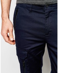 Pantalon cargo bleu marine Asos