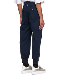 Pantalon cargo bleu marine Alexander McQueen