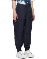 Pantalon cargo bleu marine Alexander McQueen