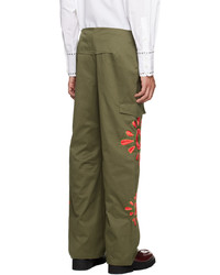 Pantalon cargo brodé olive BLUEMARBLE