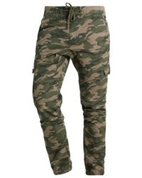 Pantalon cargo camouflage olive INDICODE JEANS