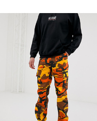 Pantalon cargo camouflage orange