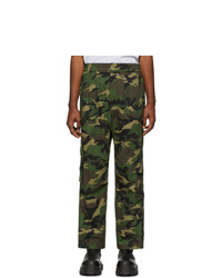 Pantalon cargo camouflage vert foncé Juun.J
