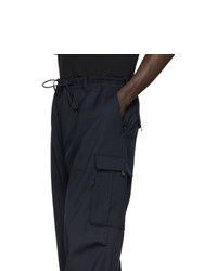 Pantalon cargo en laine bleu marine Y-3