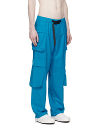 Pantalon cargo en laine bleu Bonsai
