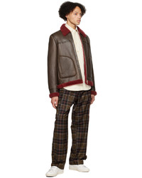 Pantalon cargo en laine marron foncé Paul Smith