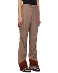 Pantalon cargo en laine marron Kiko Kostadinov