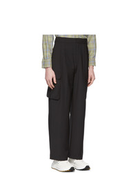 Pantalon cargo en laine noir Tibi