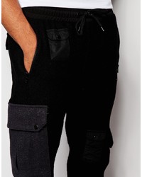 Pantalon cargo en laine noir Asos