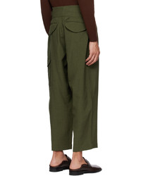 Pantalon cargo en laine vert foncé Beams Plus