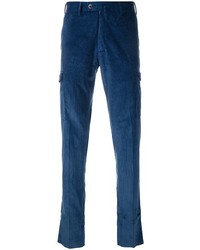 Pantalon cargo en velours côtelé bleu marine Pt01