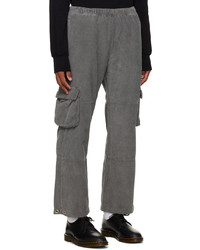 Pantalon cargo en velours côtelé gris Les Tien