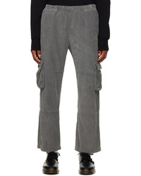 Pantalon cargo en velours côtelé gris Les Tien