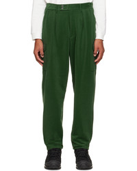 Pantalon cargo en velours côtelé vert foncé