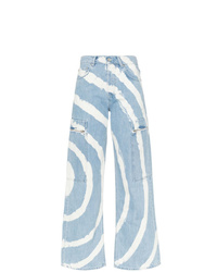 Pantalon cargo imprimé tie-dye bleu clair