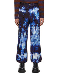 Pantalon cargo imprimé tie-dye bleu marine AGR