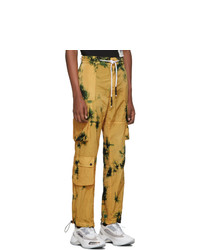 Pantalon cargo imprimé tie-dye jaune Palm Angels