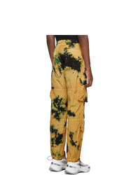 Pantalon cargo imprimé tie-dye jaune Palm Angels