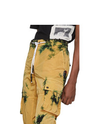 Pantalon cargo imprimé tie-dye jaune Palm Angels