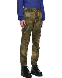 Pantalon cargo imprimé tie-dye olive John Elliott