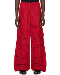 Pantalon cargo rouge Dries Van Noten