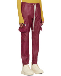 Pantalon cargo rouge Rick Owens