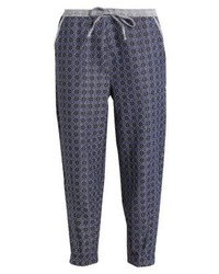 Pantalon carotte à carreaux bleu marine Free People