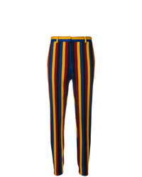 Pantalon carotte à rayures verticales multicolore Rokh