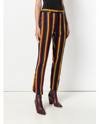 Pantalon carotte à rayures verticales multicolore Rokh