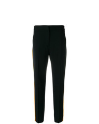 Pantalon carotte à rayures verticales noir MSGM