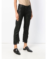 Pantalon carotte en cuir noir Ann Demeulemeester