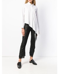 Pantalon carotte en cuir noir Ann Demeulemeester