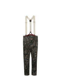 Pantalon carotte en lin multicolore