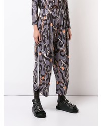 Pantalon carotte imprimé gris foncé Henrik Vibskov