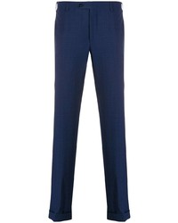 Pantalon chino à carreaux bleu marine Canali