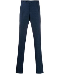 Pantalon chino à carreaux bleu marine Pt01