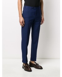 Pantalon chino à carreaux bleu marine Canali