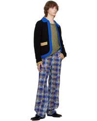 Pantalon chino à carreaux bleu Andersson Bell